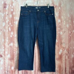 Old Navy The Power Jean Dark Wash The Perfect Straight Ankle Jeans Size 14